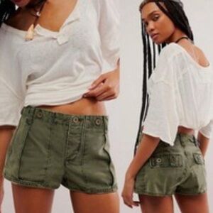 Free People Olive Green Women's Cargo Shorts